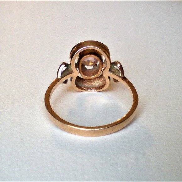 Vintage Original Russian Russia 14K 583 Rose Pink Gold Pink Purple Corundum RING - Picture 7 of 8